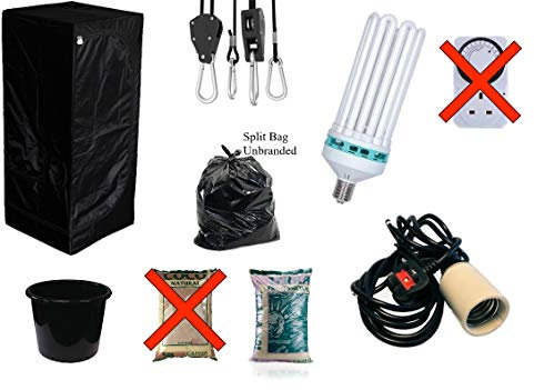 LUMII Best Complete Hydroponic Small Grow Room Tent CFL Light Kit 40x40x140cm (0.4x0.4x1.4Meter, 10L)