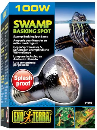 Exo Terra Swamp Basking Spot, ideal für Aqua- und Feuchtterrarien, gegen Spritzwasser und Sprühregen unempfindliche Wärmelampe, R20, 50W, Fassung E27