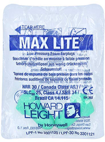 HOWARD Leight Max Lite Gehörschutz, Thermoplastische Elastomere, EARPLUG, Gehörschutz, 2 St