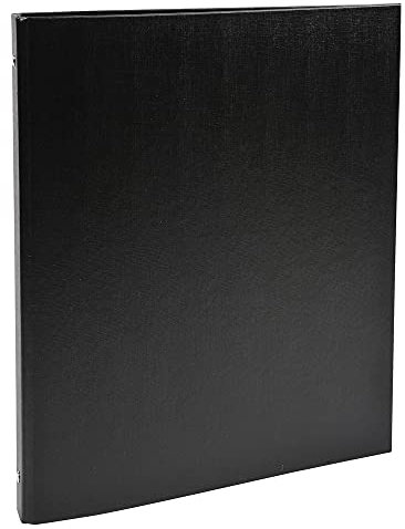 Exacompta 51151SE Ringbuch (aus festem Karton 1,8 mm PP kaschiert, 4 Ringe 15 mm, Rücken 20 mm, für Format DIN A4, 21 x 29,7 cm) schwarz