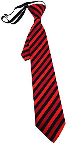 TigerTie Security Sicherheits Krawatte rot schwarz gestreift - vorgebunden mit Gummizug