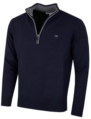 Calvin Klein Herren 2026 Knit 1/2 Zip Golf CK Top Baumwolle Pullover