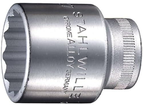 Stahlwille 50 Steckschlüsseleinsätze 1/2 Zoll, SW 27 mm, 03010027, 50-27, Silbern