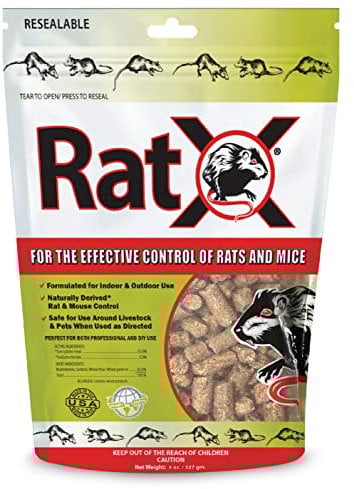 EcoClear Products 620100 RatX All-Natural Non-Toxic Humane Rat and Mouse Killer Pellets, 8 oz. Bag