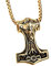 PAURO Mens Stainless Steel Thors Mjolnir Hammer Pendant Necklace Viking Gold with Chain