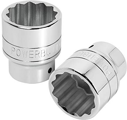 Powerbuilt Douille de 40 mm, entraînement 1,9 cm, 12 points, paroi fine, prise en main forte, marquages de taille – 943243