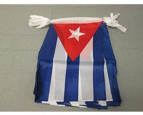 AZ FLAG - Fahnenkette Kuba 12 Meter Mit 20 Flaggen - 45x30 cm - Kubanische Girlande Flaggenkette 30 x 45 Cm
