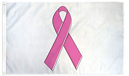 AZ FLAG - Drapeau Ruban Rose Cancer du Sein - 150x90 cm - Drapeau Contre Le Cancer 100% Polyester Avec Oeillets Métalliques Intégrés - Pavillon 110 g