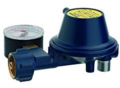 Niederdruck Marine-Regler vom Typ EN61 mit Druckmesser, Ausgang im 90°-Winkel 30 mbar - GOK
