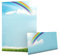 Farbenfrohe Natur Briefpapier Set Regenbogen am Himmel, 100-teilig mit 50 Blatt Motivpapier DIN A4 und 50 passenden DIN LANG-Briefumschlägen
