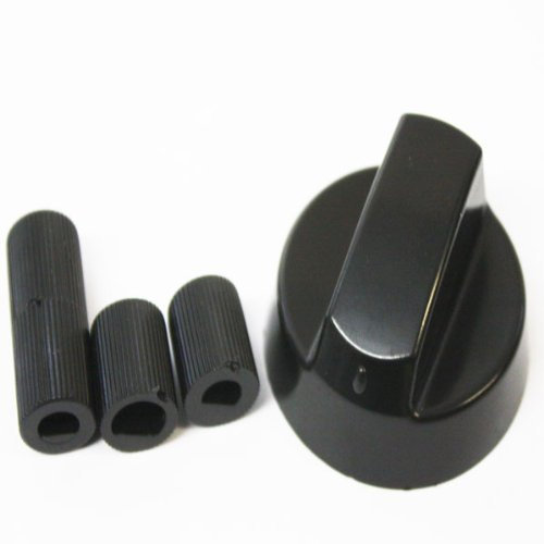 Unifit - Manopola universale per forni elettrici o a gas con piano cottura, adattatori inclusi, ø 4,2 cm, colore: Nero