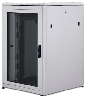 DIGITUS Netzwerkschrank - 19-Zoll Rack 22HE - 80x80 cm - Unique Serie - Traglast 800 kg - Nutztiefe 743 mm - Grau