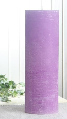 Rustik-Stumpenkerze, 30 x 10 cm Ø, Flieder