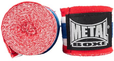 METAL BOXE - Trainingsbandage, Rot/Weiß/Blau, 4 m