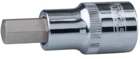 KS Tools 918.1609 - Douille tournevis 1/2 6 pans, Longueur 55 mm, 9 mm - Gamme CHROMEplus - En Chrome Vanadium - Finition chromée