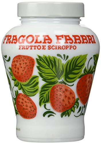 FABBRI 1905 - Fragola Erdbeeren | Italienische Erdbeeren in Sirup eingelegt | Leckeres Topping für Panacotta, Eis, Joghurt, Desserts, Kuchen oder Käse | Inhalt: 600g