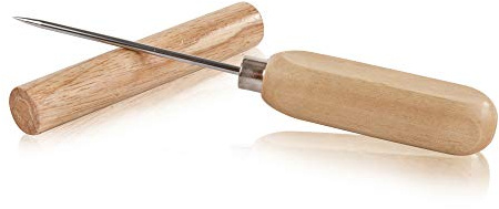 True Spike Stainless Steel Ice Pick Tool with Cover and Wood Handle for Cocktails, Restaurant, Bars, Camping, Bartender Home Bar Accessories, 8.5