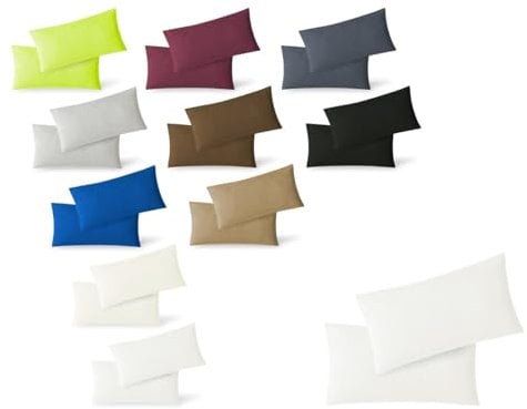 EXKLUSIV HEIMTEXTIL Jersey Kissenbezug 2er Set 40 x 80 cm weiß