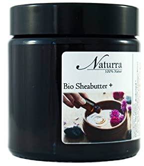 Naturra Bio Sheabutter 100g desodoriert mit Bio-Vanille Extrakt Indisch ätherisches Öl Wellnessöl Körperöl Aromatherapie Naturkosmetik Deiner Wahl - Vanilla planifolia