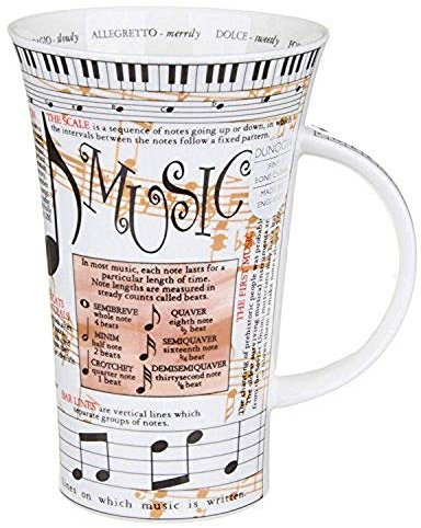 Dunoon Glencoe Tasse en Porcelaine Motif Cours de Musique 500 ML
