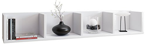 VCM Holzregal hängend | platzsparendes Regal | Maße: H. 15 x B. 97 x T. 17 cm | Elegantes Regal hängend | Aufbewahrungsregal | Bücherregal | Wandboard - Honsa