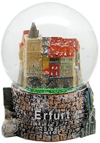 Minium Collection Souvenir Schneekugel Erfurt Krämerbrücke Reiseandenken Deutschland - 30067x Schüttelkugel Luftblase
