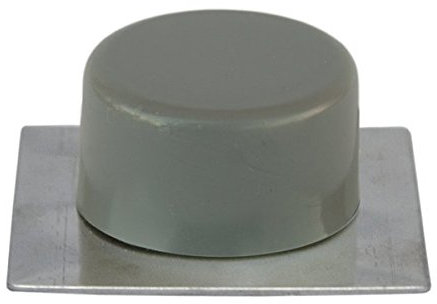 Sysfix Tope de Puerta Adhesivo Gris con Base Inoxidable (Caja de 10 Unidades), 4.5x4.5x1.8 cm