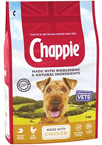 Chappie - Dry Dog Food for Adult Dogs - with Chicken and Wholegrain Cereal - 3kg