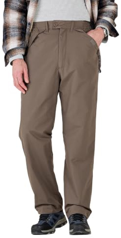 Chums Men's Fleece Lined Water Resistant Elasticated Waist Walking Trousers | Expandable Side Stretch Waistband Hiking Pants with Thermal Insulation and Closable Hook & Loop Pockets
