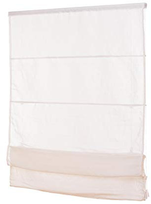 Ventanara® Raffrollo ohne Bohren Creme Klemmfix Raffgardine inklusive Montagematerial 120 x 130 cm