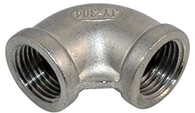 BSPT 1/8 1/4 3/8 1/2 3/4 1 1-1/4 1-1/2 2 Filetto Femmina SS304 In Acciaio Inox Gomito Da 90 Gradi Max 150 psi Tubo A Gomito Raccordi Per Acqua Gas Oil (1/2)
