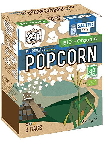 Yum KAH palomitas para microondas salada, glutenfrei, 4 unidades (4 x 270 g)