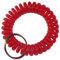 keyfix 5 x Schlüsselband, Fitness Spiral Armband für Garderoben Spind Schlüssel, 5er Pack rot, KF15