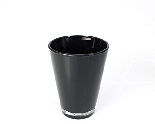 INNA-Glas Konische Glasvase Anna, schwarz, 15cm, Ø 11cm - Blumenvase - Tischvase