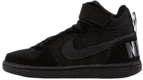 Nike Jungen Court Borough Mid (Gs) Basketballschuhe, Schwarz (Black / Black / Black), 35.5 EU