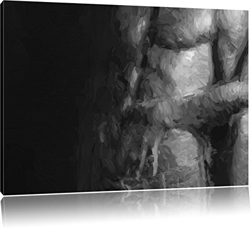 Pixxprint Nackter Mann mit Frau Kunst Pinsel Effekt, Größe: 60x40cm, Leinwandbild, fertig gespannt, Wandbild, Dekoration, Kunstdruck, kein Poster