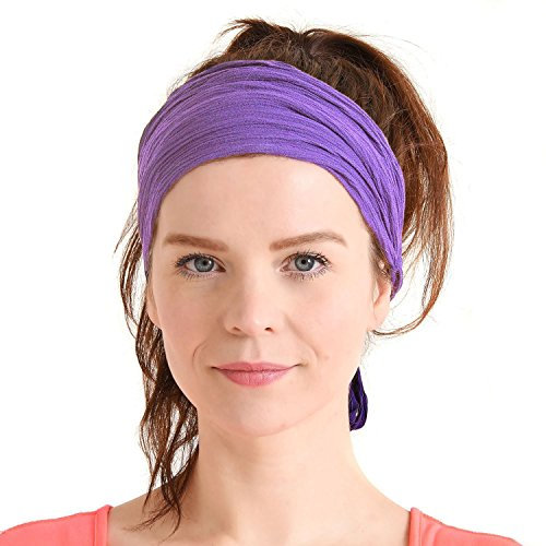 CHARM Damen Herren Retro Stirnband - Haar Band Kostüm Festival Zubehör Pirat Lila