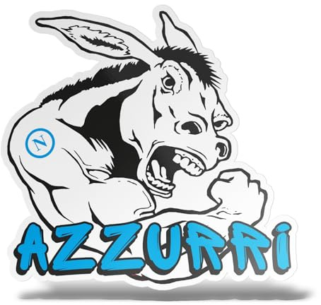 erreinge Sticker Napoli Azzurri Ciuccio Ultras Supporters Adesivo Sagomato in PVC per Decalcomania Parete Murale Auto Moto Casco Camper Laptop - cm 35