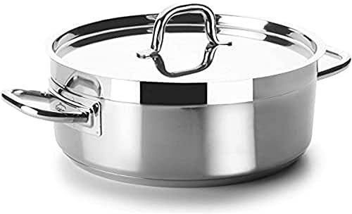 LACOR - 54024 - Cacerola con Tapa Chef Luxe 24 Cm INOX