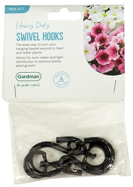 Gardman HD Hanging Basket Swivel HooKent and Stowe 2pk, Black