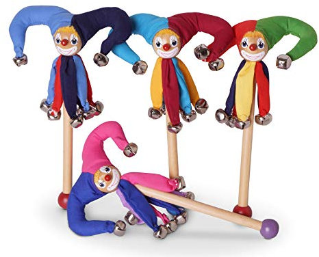 BestSaller 1192 Schellenstab Narrenstab groß ca. 34 cm, mit Glöckchen (Farbe zufällig)