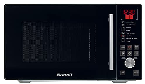 Brandt GE2607B - Micro-ondes pose-libre - 8 Autoprogrammes - Mode Décongélation - 26L - 900W - Gril : 1000W - Noir