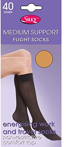 Silky Womens/Ladies Support Flight Socks (1 Pair) (One Size (UK Shoe 3-8)) (Nude)