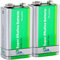 2 piles bloc 9V alcaline SuperLife 6LR61 [TKA]