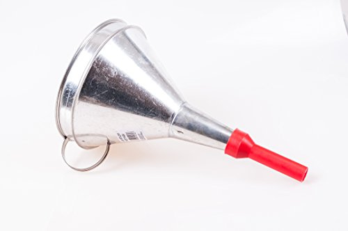 Metal Funnel with Strainer for Fuel, Petrol, Diesel, Water etc. - Straight