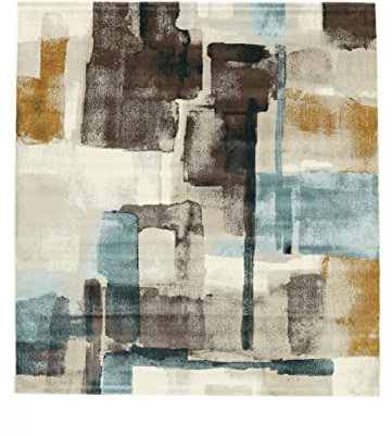 RugVista, K-Pax, Teppich, Mittelflor Teppich, 200 x 200 cm, Quadratisch, Modern, Oeko-Tex Standard 100, Polypropylene, Flur, Schlafzimmer, Küche, Wohnzimmer, Braun/Beige, Grau