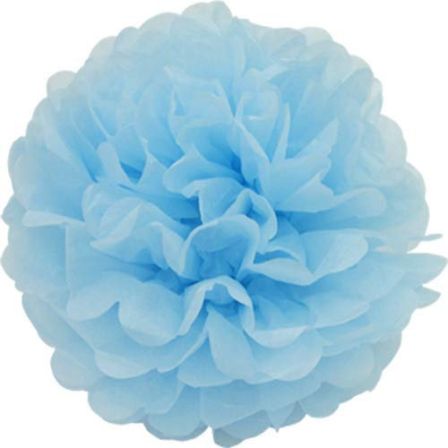Creativery 1 Papier Pompon 25cm (hellblau 311) // Pompoms Bommel Papier Kugel Seidenpapier Pom Pom Deko Hängedeko Raumdeko Blumen