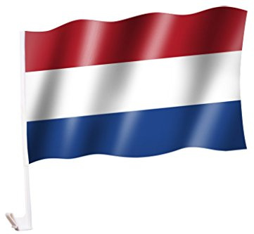 sportfanshop24 2 Stück/1 Paar Autoflagge/Autofahne Niederlande/Netherlands/Nederland - Fahne/Flagge für Auto 2X - car Flag