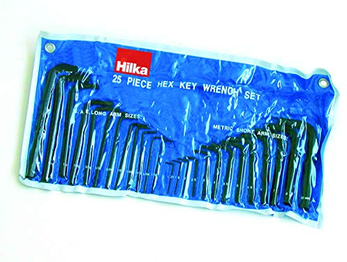 Hilka 21152503 Hex Key Set AF and Metric (25-Piece)