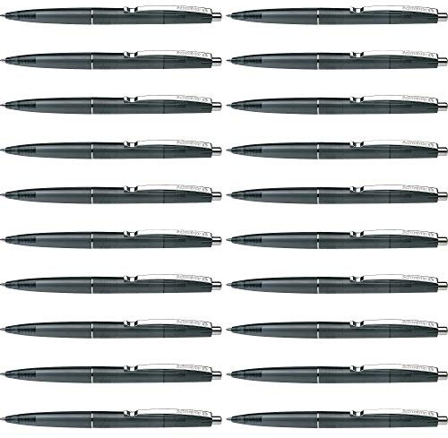 Schneider 132001 K20 Icy Colours Kugelschreiber (Schreibfarbe: schwarz, Mittel, dokumentenecht) 20er Pack, schwarz